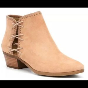 Jack Rogers Reagan Oak Leather Heel Booties Womens